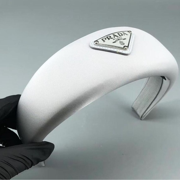 Prada Accessories - Authentic Prada Silver Logo Headband
